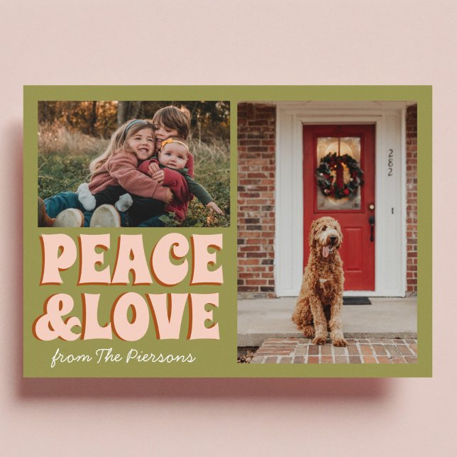 Funky Green Pink Funny Niedliches Foto Weihnachten Karte (Von Creator hochgeladen)