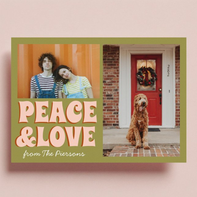 Funky Green Pink Funny Niedliches Foto Weihnachten Karte (Von Creator hochgeladen)