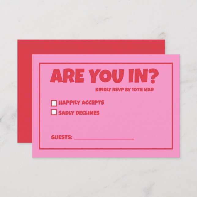 Funky Green Pink Red Funky UAWG RSVP Karte (Von Creator hochgeladen)