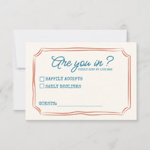 Funky Green Pink Red Funky UAWG RSVP Karte