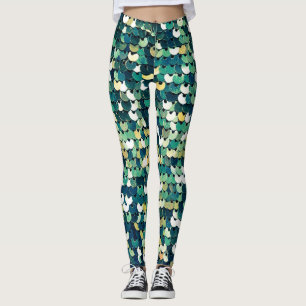 Funky Green Sequenzen Leggings