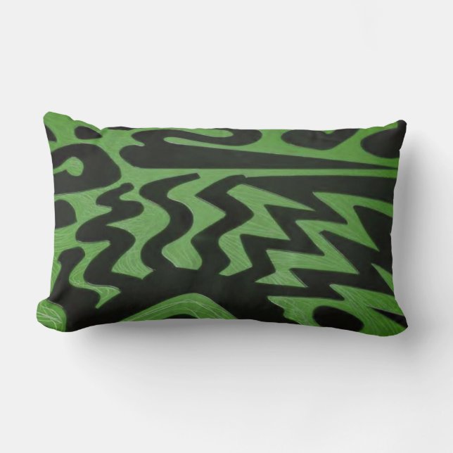 Funky Green Zigzag Pillow Lendenkissen (Vorderseite)