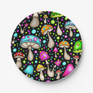 Funky Groovy Mushroom Pappteller