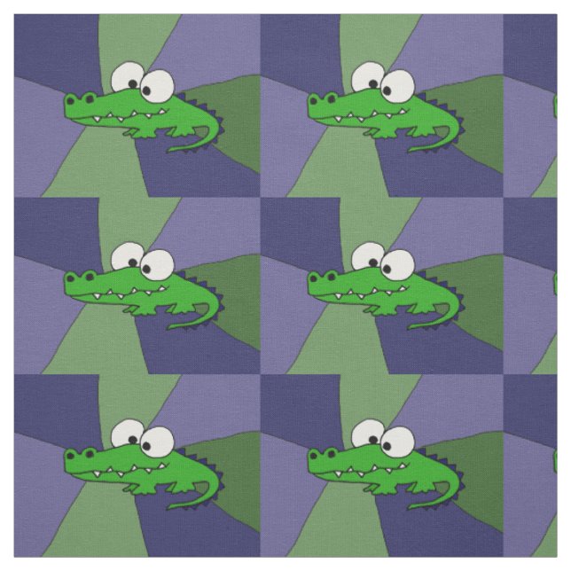 Funky grüner Alligatorabstraktes Kunst-Gewebe Stoff (Muster)