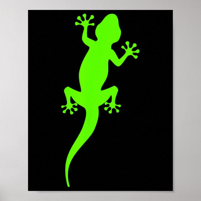 Funky Grüner Klettergecko  Poster (Vorne)
