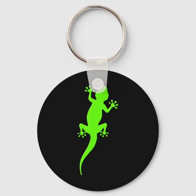 Funky Grüner Klettergecko  Schlüsselanhänger (Vorderseite)