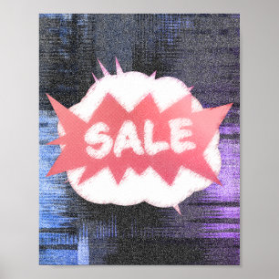 Funky Grunge Sale Burst Gritty and Playful Design Poster
