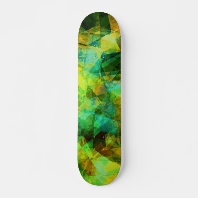 Funky Grüntöne Modernes Abstraktes Design Skateboard (Vorne)