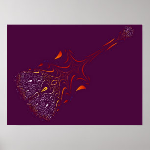 Funky Guitar Print Poster