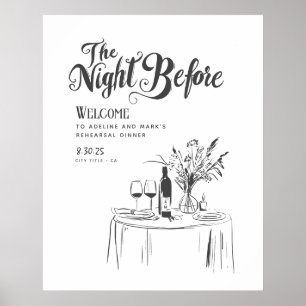 Funky Hand Drawn Probe Dinner Willkommenszeichen Poster
