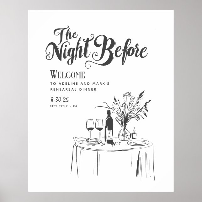 Funky Hand Drawn Probe Dinner Willkommenszeichen Poster (Vorne)
