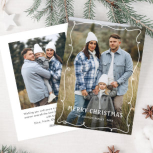 Funky Hand Drawn Scribble Retro Christmas 2 Foto Feiertagskarte