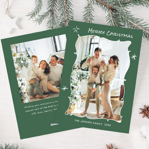 Funky Hand Drawn Scribble Retro Christmas 2 Foto Feiertagskarte