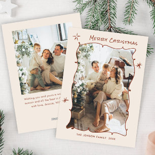 Funky Hand Drawn Scribble Retro Christmas 2 Foto Feiertagskarte