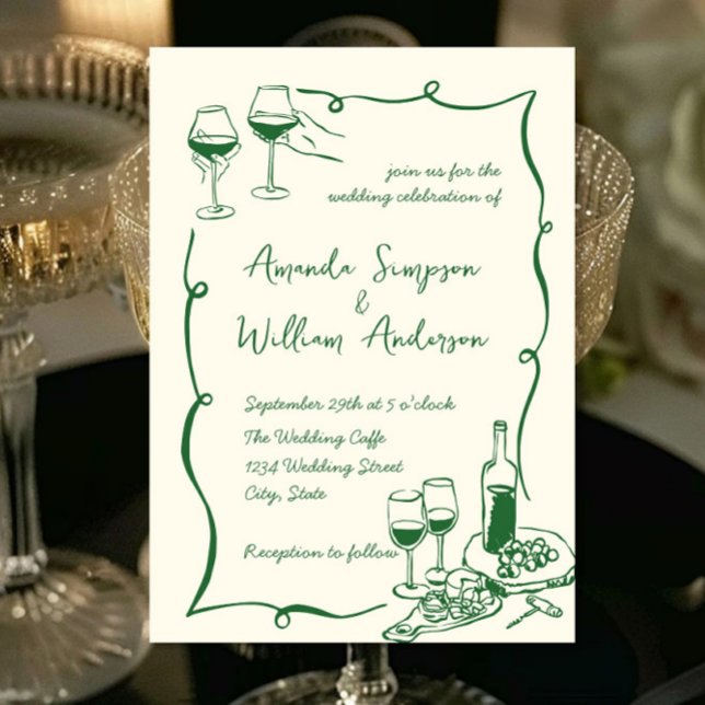 Funky Hand Drawn Scribble Retro Wedding Einladung (Von Creator hochgeladen)