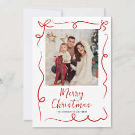 Funky Hand Drawn Scribble Retro Weihnachts-Foto Feiertagskarte