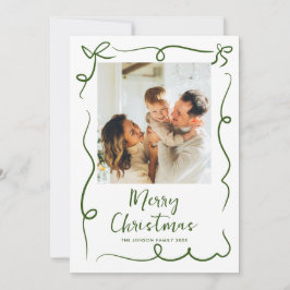 Funky Hand Drawn Scribble Retro Weihnachts-Foto Feiertagskarte