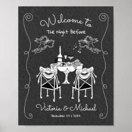 Funky Hand gezeichnet Begrüßungsdinner Proben Poster