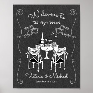 Funky Hand gezeichnet Begrüßungsdinner Proben Poster