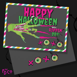 Funky Happy Halloween Beängstigenden Niedlich Zomb Feiertagskarte