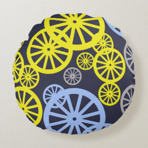Funky Happy Wheel Kreis Muster Produkt Rundes Kissen