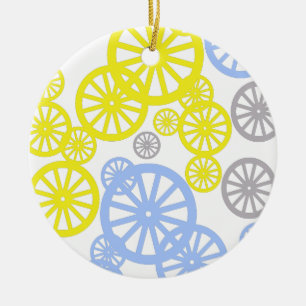 Funky Happy Wheel Muster Keramik Ornament