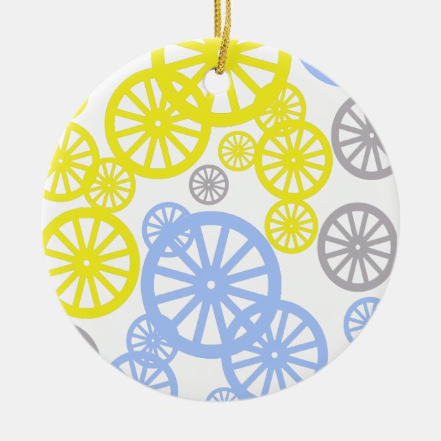 Funky Happy Wheel Muster Keramik Ornament (Vorne)