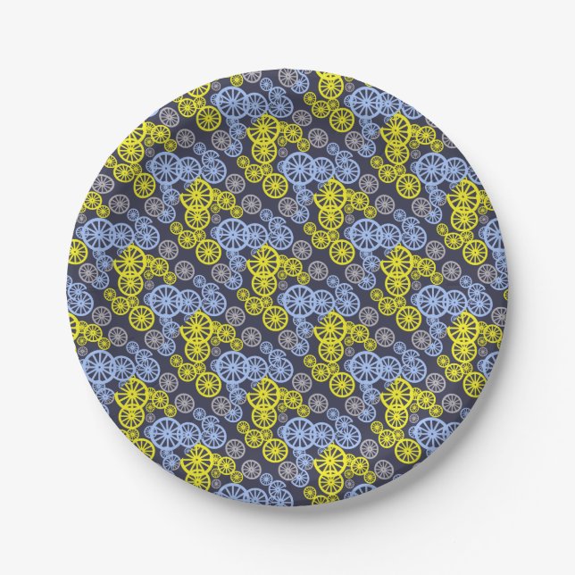 Funky Happy Wheel Muster Pappteller (Vorderseite)