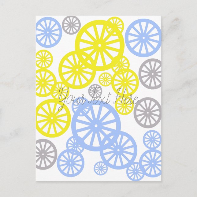 Funky Happy Wheel Muster Postkarte (Vorderseite)
