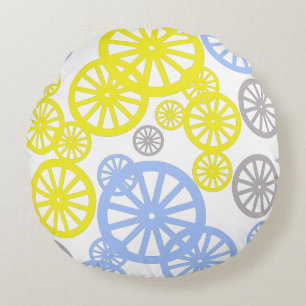 Funky Happy Wheel Muster Rundes Kissen