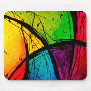 Funky helle abstrakte Kunst-Malerei Mousepad