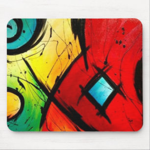 Funky helle abstrakte Kunst-Malerei Mousepad