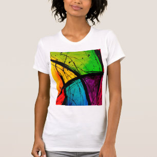 Funky helle abstrakte Kunst-Malerei T-Shirt