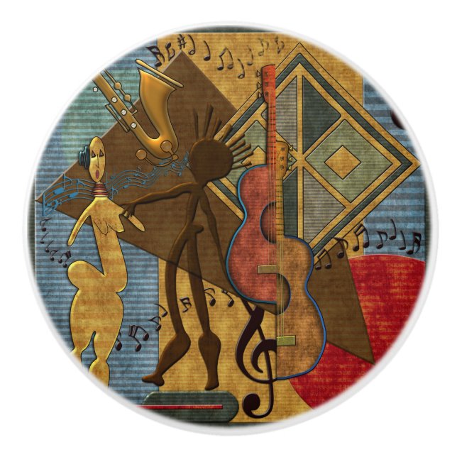 Funky Hot Jazz Keramikknauf (Vorderseite)