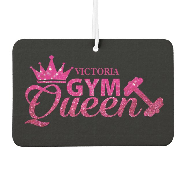 Funky hot pink personalisierte Imitate Glitzer Gym Autolufterfrischer (Vorderseite)