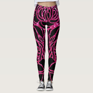Funky Hot Pink Zebra Print Leggings