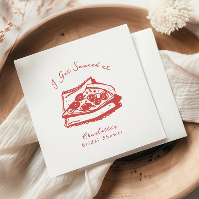 Funky I Got Sauced Pizza Brautparty Serviette (Von Creator hochgeladen)