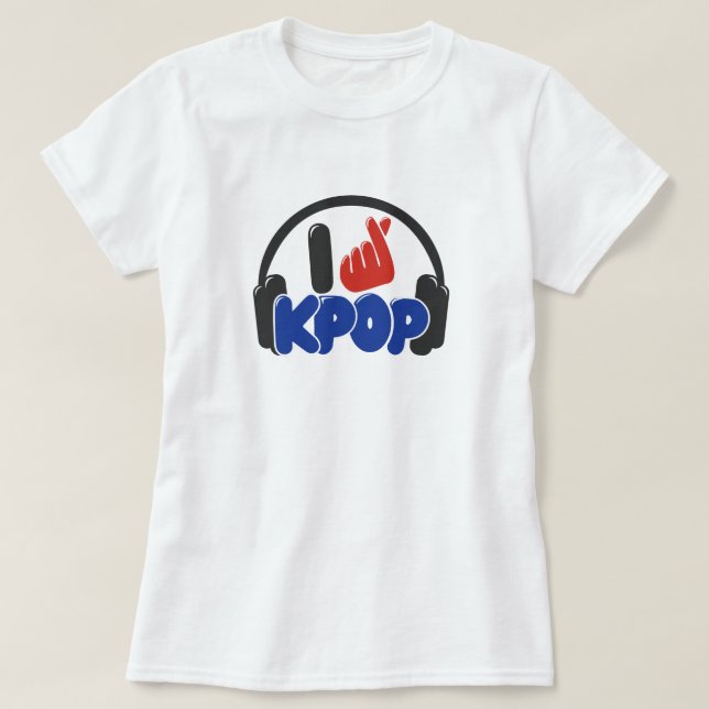 Funky I LIEBE KPOP LOGO Basic T - Shirt (Design vorne)