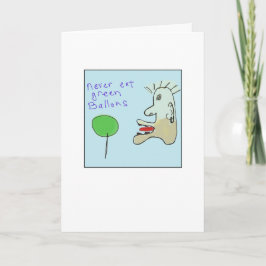 Funky Illustrated Green Balloons Karte