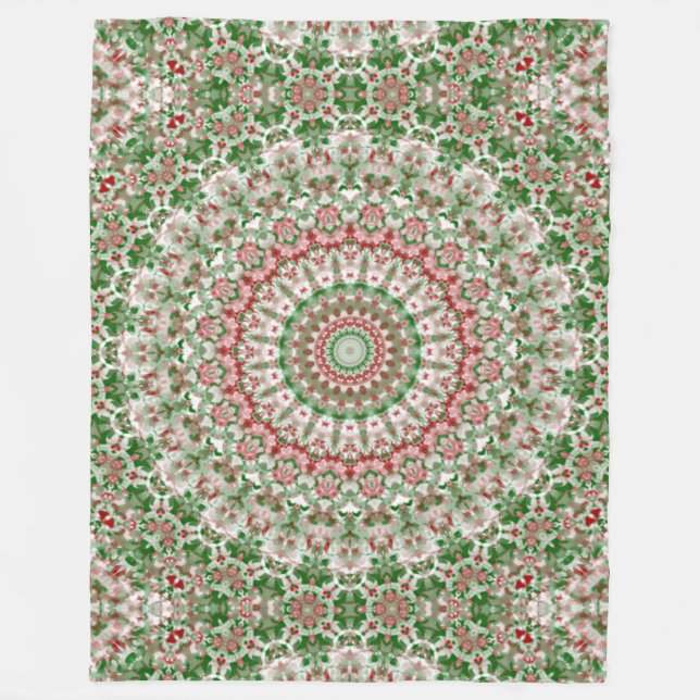 Funky Intricate Eclectic Boho Hippie Xmas Mandala Fleecedecke (Vorderseite)