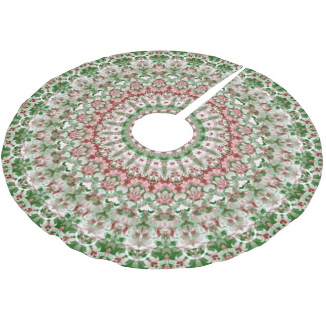 Funky Intricate Eclectic Boho Hippie Xmas Mandala Polyester Weihnachtsbaumdecke (Schrägansicht)
