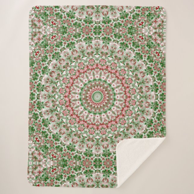 Funky Intricate Eclectic Boho Hippie Xmas Mandala Sherpadecke (Vorderseite)