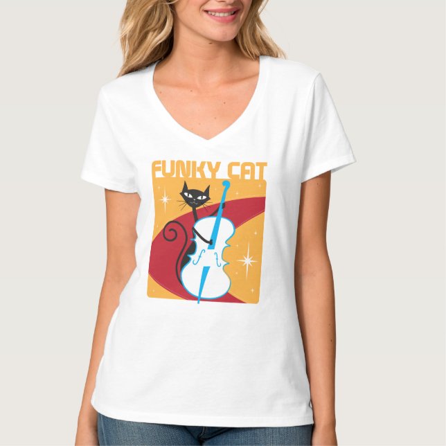 Funky Katze T-Shirt (Vorderseite)