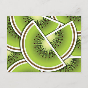 Funky Kiwi Obstkeile Postkarte