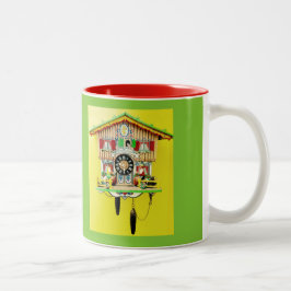 Funky Kuckucksuhr-Tasse, zum Sie zuzujubeln Zweifarbige Tasse