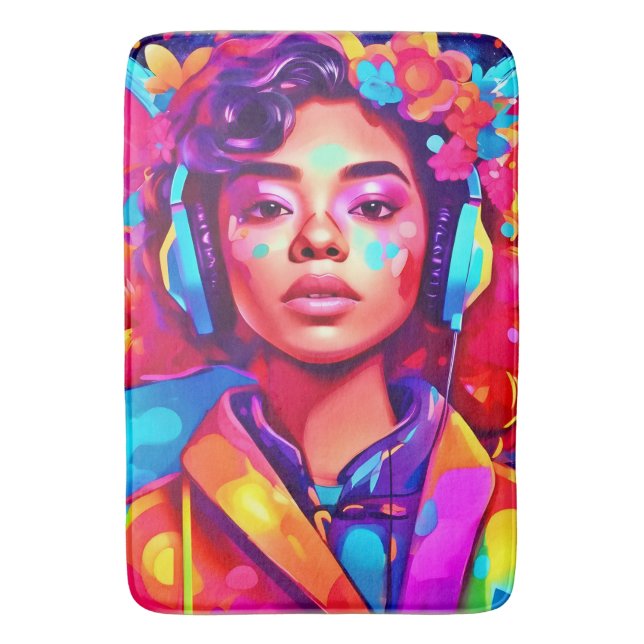 Funky Lady Digital Artwork Badematte (Vorderseite Vertikal)