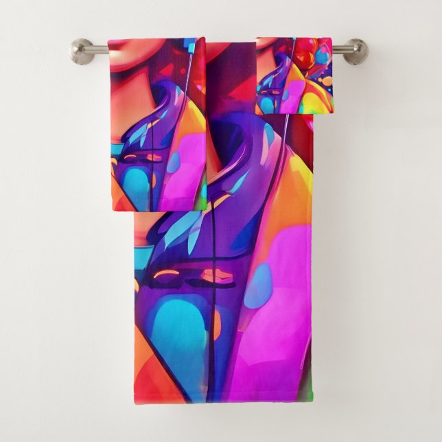 Funky Lady Digital Artwork Badhandtuch Set (Insitu)