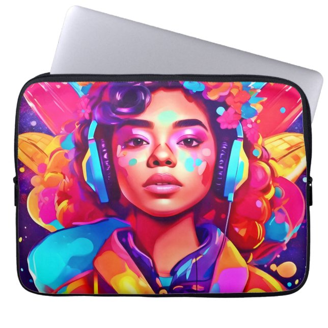 Funky Lady Digital Artwork Laptopschutzhülle (Vorderseite)