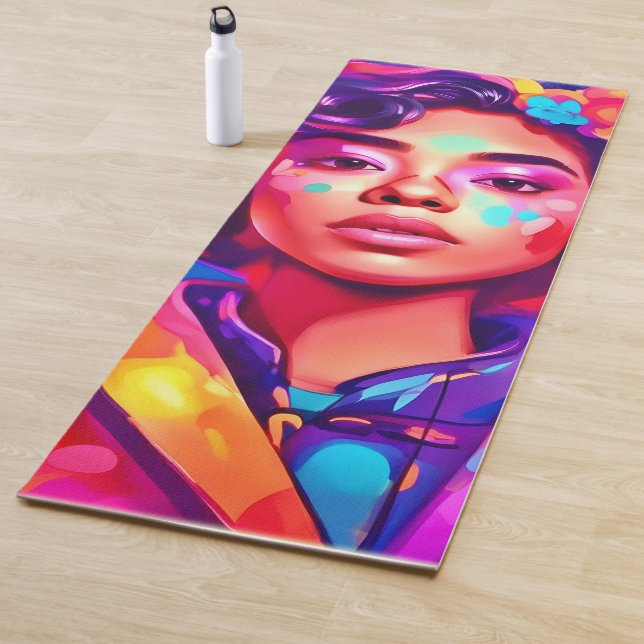 Funky Lady Digital Artwork Yogamatte (Beispiel)