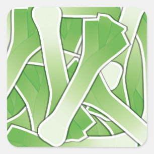 Funky leek quadratischer aufkleber